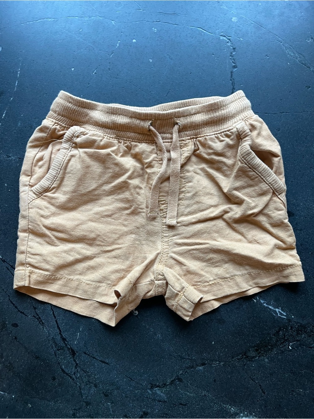 TEA COLLECTION - Baby/Toddler Boys Tan Casual Drawstring Linen Cotton Shorts